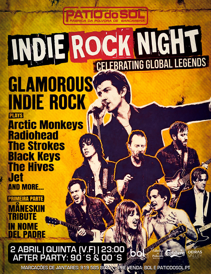 INDIE ROCK NIGHT – Glamorous Indie Rock | 1ª Parte: Trib. “Måneskin”