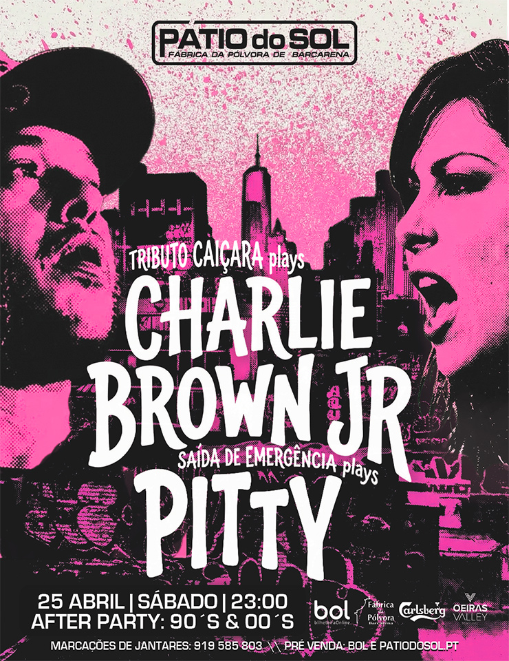 Offizielles Cover des Events Tributos a Charlie Brown Jr. e Pitty com Caiçara e Saída de Emergência