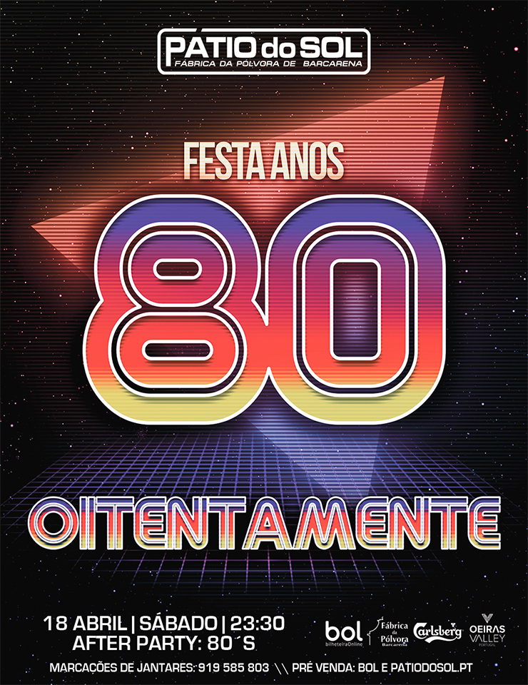 Cartel oficial del evento FESTA ANOS 80 com OITENTAMENTE